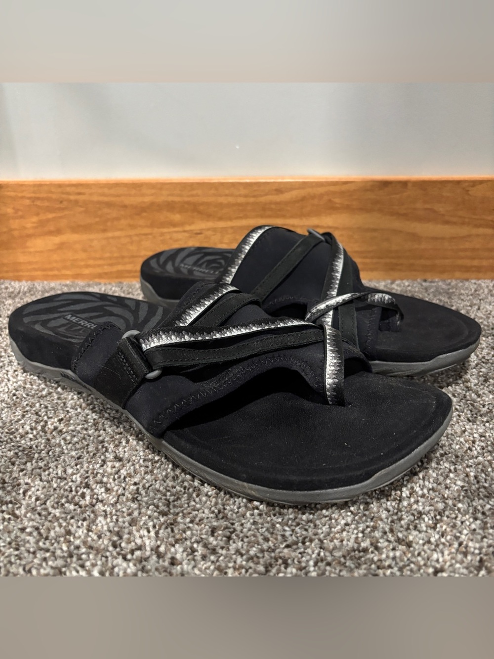 Merrell Terran 3 Cush Sandals Slides Black Comfort Women’s Size 11